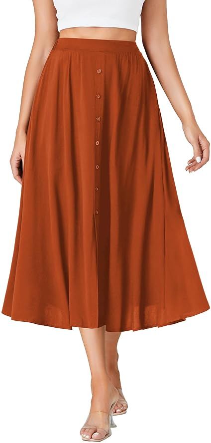 Amazon Thanks You Long Skirt Petite Woman, High Waisted Skirt Pattern, Kibbe Romantic, A Line Midi Skirt, Essential Wardrobe Pieces, Skirts Flowy, Thrift Inspo, Heels Casual, Midi Skirt With Pockets