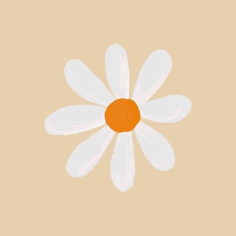 Vector lindo del elemento de la flor de ... | Free Vector #Freepik #freevector #margaritas-dibujo #margarita #flores-margaritas #margaritas-blancas Beige Background, Daisy Flower, Premium Vector, Hand Drawn, Daisy, Orange