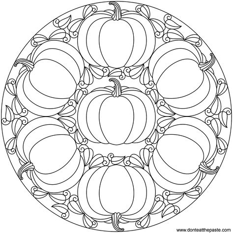 Pumpkin Mandala, Halloween Mandala, Happy Autumn, Pumpkin Coloring Pages, Mandalas Painting, Mandalas Drawing, Fall Coloring Pages, Mandalas Design, Halloween Coloring Pages