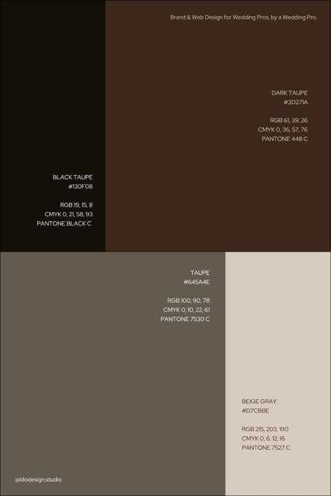 From dark reds / brownish tones and pale greys to taupe and black tones, discover the shades that capture the essence of fall as a color palette for your next branding project 🤍 Black Home Color Palette, Taupe Black Wedding, Dark Brown Wood Color Palette, Earthtone Color Pallets, Brown And Black Colour Palette, Dark House Color Palette, Dark Brown And Black Color Palette, Dark Brown Palette Colour Schemes, Black And Brown Walls