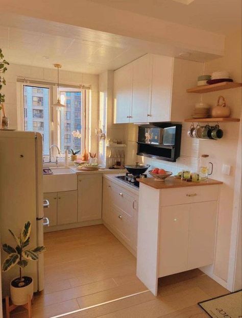 Small kitchen ❤️ - House Design Ideas Small Cute House, Small House Kitchen Design, Studio Apartment Kitchen, Diy Kitchen Projects, House Design Ideas, Future Apartment Decor, Apartment Aesthetic, Future Apartment, Kitchen Crafts