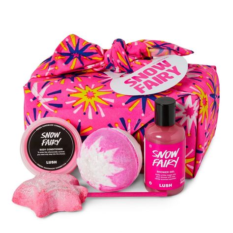 Lush Packaging, Lush Gifts, Christmas Bath Products, Snow Fairy Lush, Lush Snow Fairy Shower Gel, Christmas Body Care Gift Set, Lush Snow Fairy, Lush Gift Set, Snow Fairy Body Wash