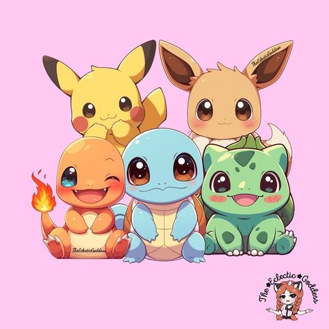 Which one is your favorite? Of course I'm going to say bulbasaur lol 😆 . Would you like to see these as a pin, sticker or t shirt? . . . Art by CosplayArtCreations . . . #kawaiifanart #cutenessoverload #cutefanart #cutearteveryday #cuteartwork #cutedrawing #kawaiidoodle #cutedoodle #fyp #chibiart #pokemonfanart #charmander #starterpokemon #bulbasaur #pikachu #squirtle #eevee Baby Pokemon Art, Pokemon Characters Drawings, Cute Pikachu Drawings, Squirtle Pokemon Art, Pokemon Drawing Easy, Cute Pokemon Drawings, Bulbasaur Drawing, Bulbasaur Wallpaper, Bulbasaur Cute