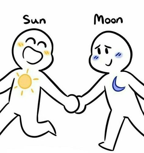 Best Friend Dynamics, The Sun And Moon, Draw The Squad, Emoji Art, Ship Drawing, Moon Drawing, Drawings Of Friends, Funny Drawings, Funny Doodles