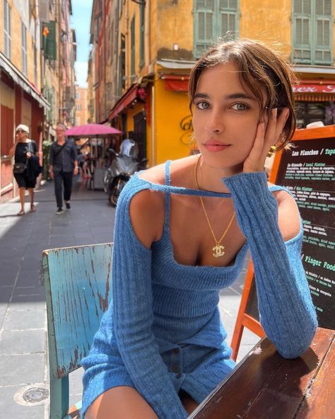 Renee Herbert Aesthetic, Elisha Herbert, Feeling Blue, May 31, Hair Wrap, Knit Top, Backless Dress, Open Shoulder Tops, Knitting