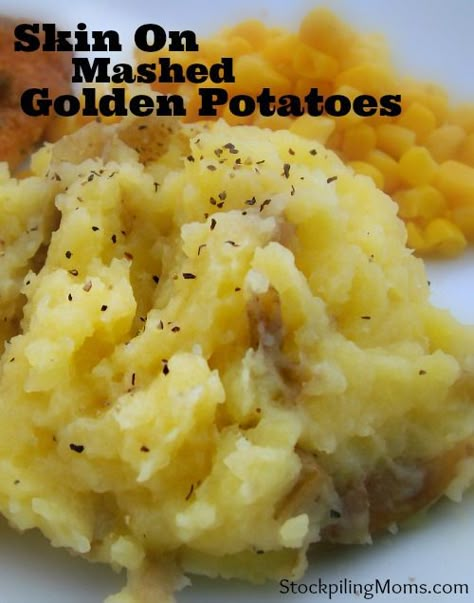 Mashed Golden Potatoes, Golden Mashed Potatoes, Golden Potato Recipes, Side Dish For Chicken, Mashed Potatoes With Skin, Gold Potato Recipes, Yukon Gold Mashed Potatoes, Russet Potato Recipes, Golden Potatoes