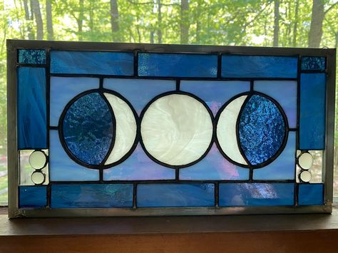 Whimsigoth Stained Glass Window, Magical Stained Glass Patterns, Wiccan Stained Glass Patterns, Horizontal Stained Glass Patterns, Tarot Card Stained Glass Pattern, Stained Glass Celestial, Stained Glass Moon And Stars, Goth Stained Glass Patterns, Stained Glass Night Sky