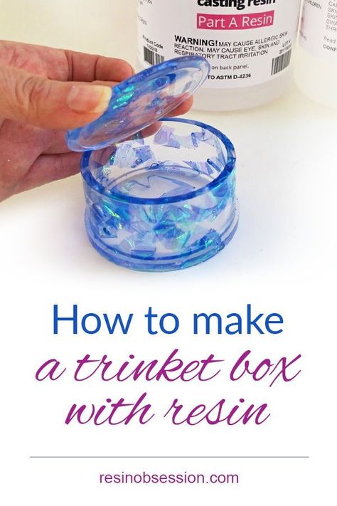 Resin Container Ideas, Resin Jewelry Box Diy, Resin Jewelry Box Ideas, Resin Trinket Box Ideas, How To Make Resin Art, Resin Box Ideas, Resin Crafts Ideas Inspiration, Resin Beginners, Resin Boxes