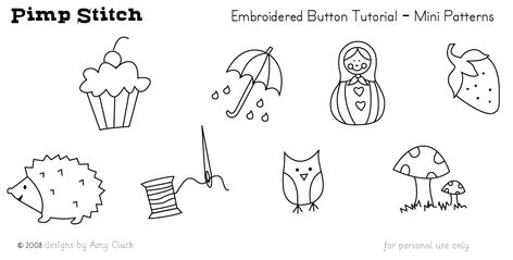 Embroidery Patterns - Small Cute Embroidery Patterns, Tiny Embroidery, Embroidered Buttons, Mini Embroidery, Miniature Embroidery, Stitch Tutorial, Embroidery Transfers, Cute Embroidery, Embroidery Supplies