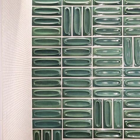 Dimensional Ovals in Seafoam — happy March! 🍀 Design: @markcareaga Tile inspiration and samples: @tilemakestheroom Heath Ceramics Tile, Oval Tile, Dimensional Tile, Happy March, 3d Tiles, Heath Ceramics, Material Board, Tile Inspiration, Tiles Texture