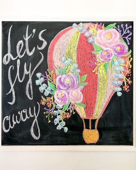 Ideas for chalkboard art Hot Air Balloon Chalk Art, Chalkboard Art, Chalk Art, Hot Air Balloon, Air Balloon, Hot Air, Chalkboard, Chalk, Balloons