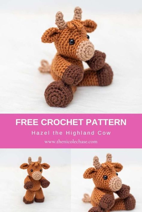 Crochet Highland Cow - FREE Highland Cow Crochet Pattern Crochet Cow Bookmark, Mini Highland Cow Crochet Pattern, Crochet Mini Highland Cow Free Pattern, Longhorn Cow Crochet Pattern Free, Crocheted Highland Cow Free Pattern, Crochet Highland Cow Pattern Free Amigurumi Cows, Hyland Cow Crochet Pattern, Free Highland Cow Crochet Pattern, Mini Cow Crochet Pattern Free