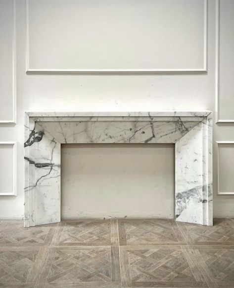 Fireplace Mantle With Tile Surround, Granite Fireplace Mantle, French Farmhouse Fireplace, Modern Limestone Fireplace, Dormer Interior, Low Fireplace, Fireplace With Marble, High Fireplace, Angled Fireplace