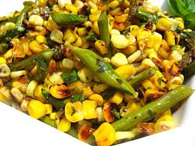 Stacey Snacks: My Favorite Summer Side Dish Corn And Asparagus Salad, Corn Asparagus Salad, Asparagus Corn Salad, Asparagus And Corn Recipes, Asparagus Side Dish Recipes, Corn Asparagus, Grilled Meals, Asparagus Side, Asparagus Side Dish