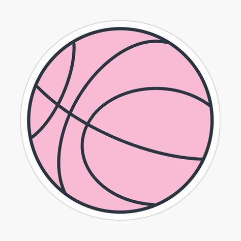 Cute Pink Basketball Sticker For Decoration Basketball Stickers, تزيين دفاتر, Funny Laptop Stickers, Pink Basketball, Memories Book, Preppy Stickers, Basketball Party, Emoji Art, Sticker Cute