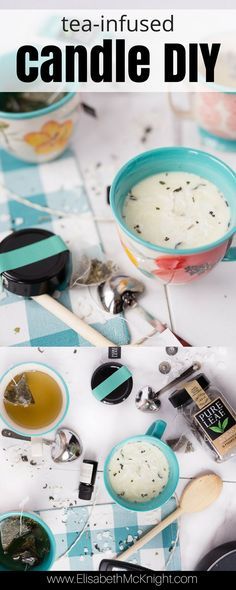 these easy DIY scented mug candles are infused with your favorite tea blend (and how cute is the little teacup?) Inexpensive Diy Christmas Gifts, Tea Scented Candles, Mug Candles, Diy Candles Easy, Mom Crafts, Hobby Lobby Decor, Teacup Crafts, Diy Scent, Candle Diy