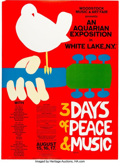 Woodstock (1969) poster - Fonts In Use Woodstock Concert, Woodstock Poster, 1969 Woodstock, Woodstock Photos, Richie Havens, Arte Jazz, Peace Music, Alvin Lee, Woodstock Music