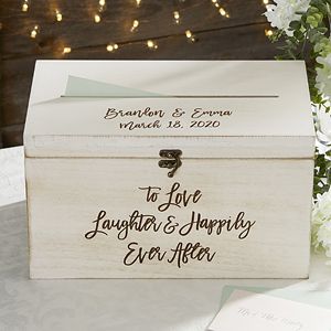 Personalized Keepsake Gifts & Tokens | Personalization Mall Modern Wedding Diy, Wood Card Box, Wooden Card Box, Wood Card, Wooden Cards, Beach Wedding Favors, Wedding Essentials, Card Box Wedding, Wedding Advice