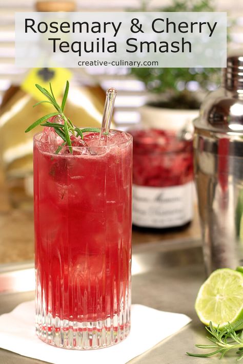 Cherry Tequila Drinks, Cherry Drink, Cherry Preserves, Cherry Cocktail, Cherry Crush, Tequila Drinks, Reposado Tequila, Delicious Drink Recipes, Tequila Cocktails