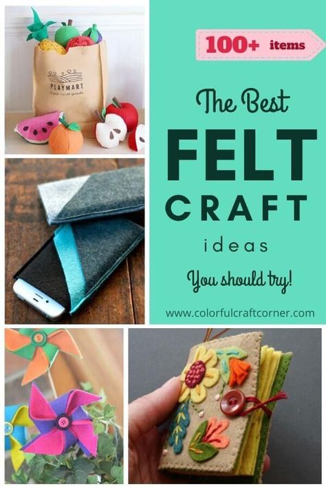 Check out these Easy DIY felt craft ideas. A huge list to inspire and show you how versatile felt can be. Felt And Fabric Crafts, Felt Easy Crafts, Diy Felt Animals Easy, Felt Crafts For Preschoolers, Useful Felt Crafts, No Sew Felt Crafts For Adults, Craft Felt Ideas, Beginner Felt Sewing Projects, Craft Felt Projects