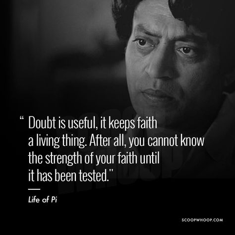 Life Of Pi Quotes, Deep Shayari, Irrfan Khan, Movie Dialogues, Life Of Pi, Movies Quotes Scene, Favorite Movie Quotes, Best Quotes From Books, Crazy Quotes