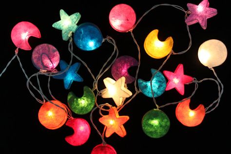 20 LED Galaxy Mulberry paper Lanterns for wedding by DDLIGHTS Paper Lantern String Lights, Orange Lanterns, Battery Operated String Lights, Star Lanterns, Lantern String Lights, Outdoor Garden Lighting, Mulberry Paper, Light Garland, Star Decorations