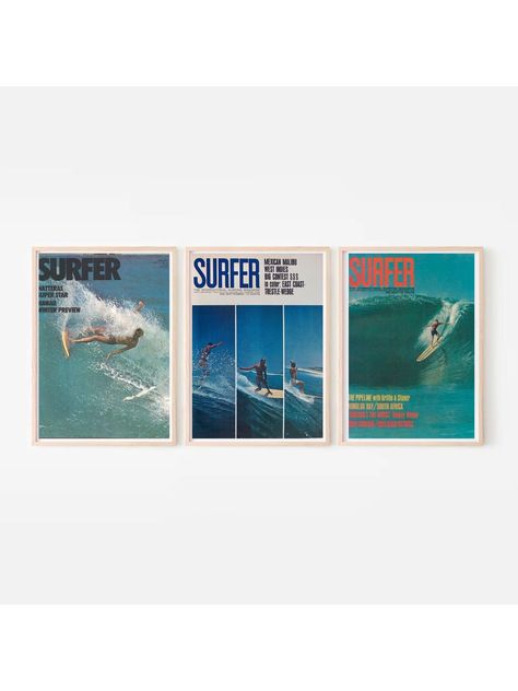 Surfer Room, Front Room Decor, Surf Room, Surf Vintage, Surfer Magazine, Surf Poster, Hawaii Homes, Vintage Surf, Picture Collage