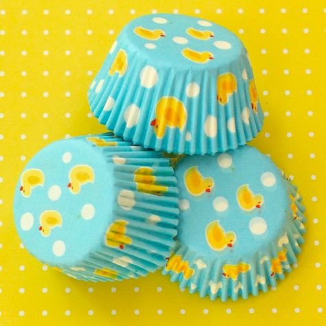 rubber duckie cupcake liners Rubber Ducky 2nd Birthday Party, Ducky Cupcakes, Duckie Cupcakes, Rubber Duck Cupcakes, Rubber Duckie Cupcakes, Ducky Cake, Rubber Ducky Baby Shower Ideas, Duck Cupcakes, Ducky Party