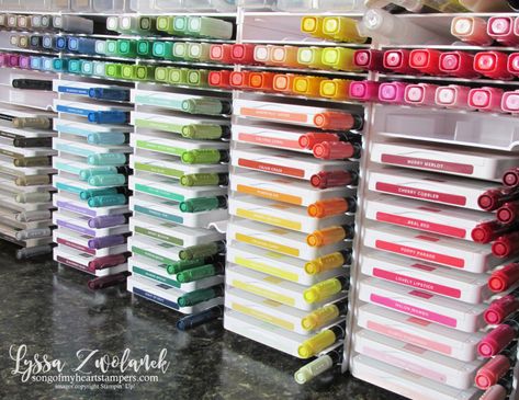 Stampin Up Ink Pad Storage Ideas, Stampin Up Storage, Crafting Organization, Ink Pad Storage, Crafts Storage, Pad Storage, Raw Pictures, Open Cube, Organizing Products