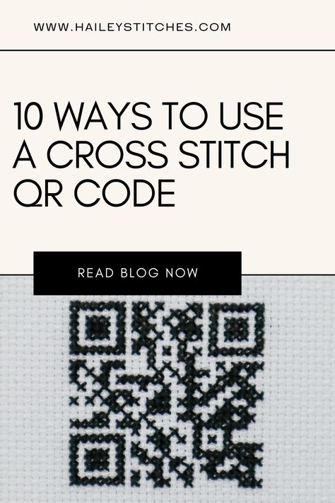 Cross stitch a QR code to share your WiFi password, photo albums and your social media handles. Cross stitched QR codes is a modern way to create an interactive piece of art and it makes great modern decor or gifts. Wifi Password Embroidery, Wifi Password Cross Stitch, Qr Code Embroidery, Qr Code Cross Stitch Pattern, Cross Stitch Qr Code, Crochet Qr Code, Wifi Cross Stitch, Modern Cross Stitch Patterns Free Charts, Modern Cross Stitch Patterns Free