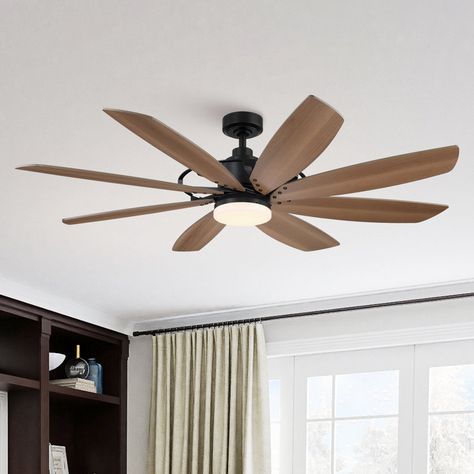 Ivy Bronx Jaysleen 60'' Ceiling Fan with LED Lights | Wayfair Large Ceiling Fan, Windmill Ceiling Fan, Indoor Fans, Large Ceiling Fans, Black Ceiling Fan, Candle Style Chandelier, Black Ceiling, Led Ceiling Fan, Dc Motor