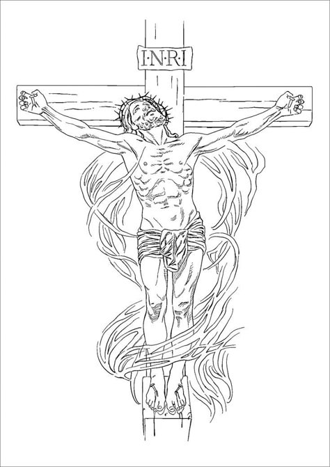 Jesus On The Cross Tattoo, Jesus Tattoo Stencil, Jesus Tattoo On Arm, Jesus On Cross Tattoo, Cross Stencil, Crucifix Tattoo, Tattoo Jesus, Jesus Tattoo Design, American Traditional Tattoo Ideas