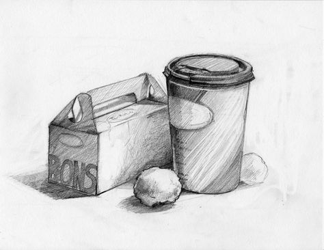 Sheridan Illustration Drawing Test - Still Life of simple objects similar to a sphere, cube and cylinder Easy Still Life Drawing, Tumblr Design, Still Life Sketch, Colored Pencil Drawing Ideas, Cool Drawing Ideas, Composition Drawing, Drawing Ideas Color, Life Sketch, Book Drawing Ideas