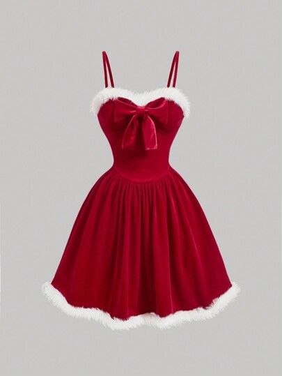 Santa Dress Women Outfit, Prom Dresses Short Red, Santa Dress Women, Christmas Dresses Women, Cute Christmas Dresses, Red Dress For Christmas, Short Dress Prom, Fairy Costume Dress, Cute Christmas Dress