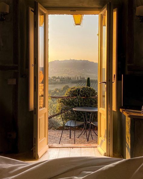 Tuscany Villa, Italian Aesthetic, Under The Tuscan Sun, Tuscan Villa, Bedroom Views, Montepulciano, Italy Aesthetic, Window View, Beautiful Hotels