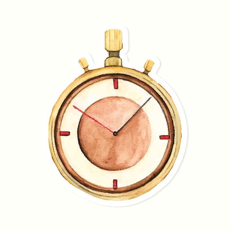 Hand drawn retro pocket watch sticker vector | free image by rawpixel.com / Aum Old Timers, Stop Watch, Free Vector Illustration, Art Watch, Best Stocks, Creative Icon, Design Skills, Free Illustrations, Drawing Tips