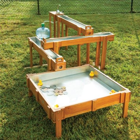 Outdoor Waterfall Diy Water Table, Outdoor Waterfalls, Outdoor Play Spaces, Outdoor Play Area, Kids Outdoor Play, Natural Playground, Water Table, Diy Water, Outdoor Classroom