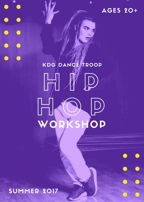 Hip Hop Workshop Dance Flyer Dance Poster Design, Dance Flyer, Cool Poster Designs, Gymnastics Events, Promo Flyer, Dance Workshop, Hip Hop Poster, Summer Poster, Templates Free Design