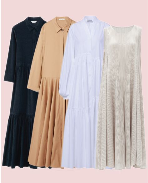 Hijab Capsule wardrobe Abaya Capsule Wardrobe, Hijab Capsule Wardrobe, Hijabi Capsule Wardrobe, Smart Casual Wardrobe, Modest Style, Summer Capsule Wardrobe, Woman Style, Color Analysis, Basic Dress