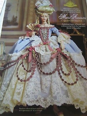 Franklin Mint MARIE ANTOINETTE Doll Ad Queen of France Advertisement Barbie Gowns, Heirloom Doll, Victorian Dolls, Half Dolls, China Dolls, Franklin Mint, Doll Collection, Barbie Friends, Barbie Collection