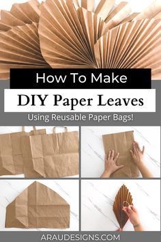 Paper Bag Crafts, Dekor Diy, Boho Bridal Shower, Paper Leaves, Boho Baby Shower, Amazing Diy, Vintage Diy, How To Make Diy, Boho Baby