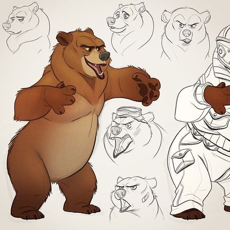 Bear Character Design, Character Design Animals, Animal Character Design, Character Design Cartoon, Drawing Cartoon Faces, Bear Character, Bear Drawing, Character Design Sketches, Animal Character