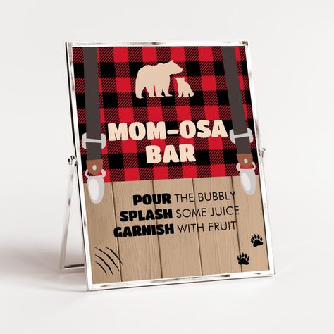 Moose Baby Shower Ideas, Buffalo Plaid Baby Shower Ideas, Lumberjack Baby Shower Theme, Lumberjack Christmas, Moose Baby Shower, Lumberjack Theme, Buffalo Christmas, Mom-osa Bar Sign, Plaid Baby Shower