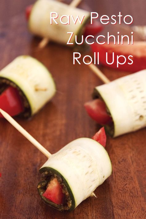 Raw Zucchini Roll Ups with Presto Pesto (dairy-free, gluten-free, and vegan recipe) Zucchini Roll Ups, Sustainable Recipes, Peanut Free Desserts, Zucchini Roll, Raw Zucchini, Zucchini Rolls, Vegan Party Food, Grilled Tofu, Easy Zucchini