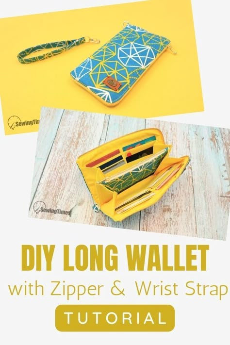 This wallet has a sleek design with practical features, making it very functional for everyday use. The long design allows you to carry a variety of items and storage for all of your cards, money, change and more. Zipper Wallet Sewing Pattern, Zipper Wallet Tutorial, Diy Wallet Pattern Free, Zipper Wallet Diy, Sewing Wallet, Diy Wallet Pattern, Wallet Pattern Free, Diy Pouch, Wallet Sewing Pattern