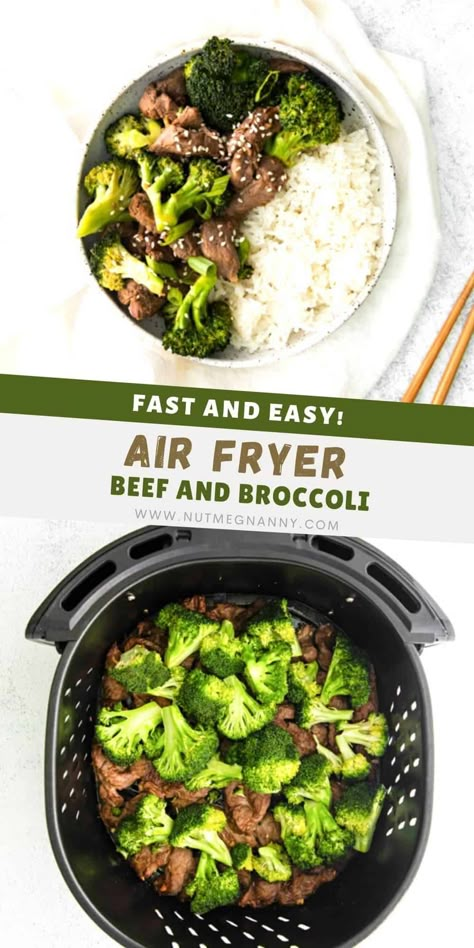 Air Fryer Stir Fry, Air Fryer Beef Recipes, Cooked Broccoli, Fluffy White Rice, Air Fryer Beef, Beef And Broccoli Recipe, Steak And Broccoli, Instant Pot Air Fryer Recipes, Easy Beef And Broccoli