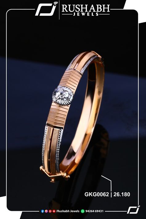 Weight:- 26.180 Gram Men Gold Kada, Gold Kada Design, Kada Design, Gents Kada, Mens Bracelet Gold Jewelry, Gold Kada, Gents Bracelet, Mens Bracelet Designs, Antique Gold Earrings