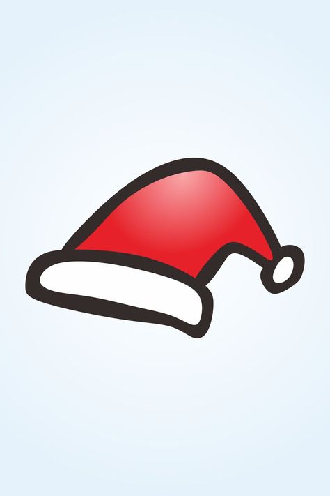 Santa hat doodle. Perfect as cute gift for your family, relatives, friends, boyfriend or girlfriend who are about to celebrate this Christmas season. Also available separated in stickers and magnets. Santa Doodle Easy, Santa Hat Doodle, Santa Hat Outline, Santa Illustration Simple, Santa Hat Vector, Santa Hat, Christmas Seasons, Cute Gifts, Doodles