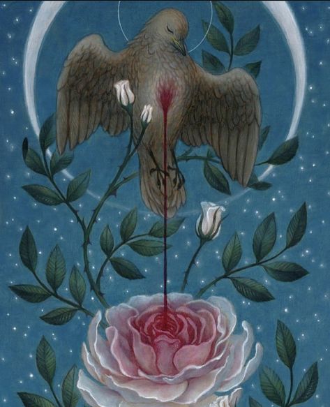 The Nightingale And The Rose, Nightingale Bird, Happy Prince, The Nightingale, Rose Drawing, Artist Collective, Biblical Art, Rose Oil, Nightingale