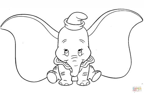 Dumbo Coloring Pages Cute Dumbo Coloring Page Free Printable Coloring Pages Dumbo Coloring Pages, Dumbo Drawing, Dumbo Tattoo, Dumbo Cartoon, Dumbo The Elephant, Disney Coloring Sheets, Elephant Coloring Page, Brother Bear, Disney Colors